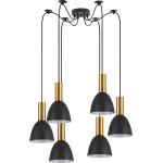 Homelighting SE21-GM-4-BL6-MS2 ADEPT TUBE Gold Matt Pendant Black Metal Shade+ - (77-8639)