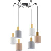 Homelighting SE21-GM-4-BL6-SH12 ADEPT FLEX Gold Matt Pendant White, Grey, Brown Fabric Shade+ - (77-8948)