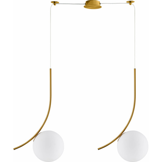 Homelighting SE21-GM2-40 SCEPTRE GOLD MATT PENDANT OPAL GLASS+ - (77-9064)