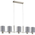 Homelighting SE21-NM-120-SH1 ADEPT NICKEL MATT PENDANT GREY SHADE+ - (77-8291)