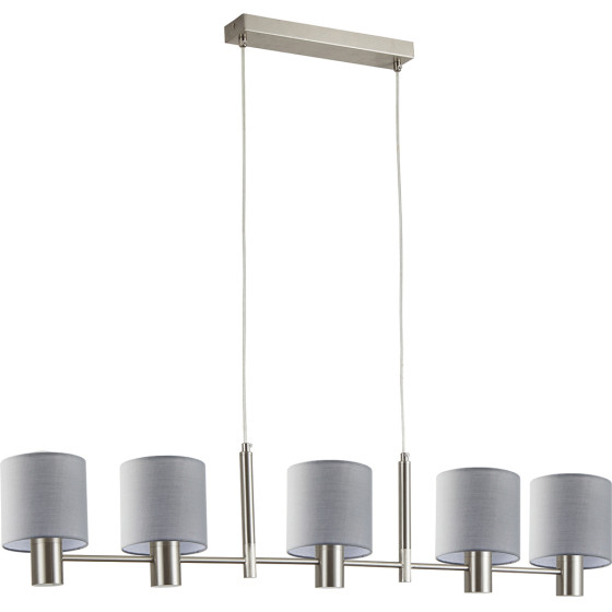 Homelighting SE21-NM-120-SH1 ADEPT NICKEL MATT PENDANT GREY SHADE+ - (77-8291)