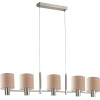 Homelighting SE21-NM-120-SH3 ADEPT NICKEL MATT PENDANT BROWN SHADE+ - (77-8292)