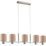 Homelighting SE21-NM-120-SH3 ADEPT NICKEL MATT PENDANT BROWN SHADE+ - (77-8292)