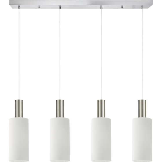 Homelighting SE21-NM-4-4NM-GL3 ADEPT TUBE Nickel Matt Pendant White Glass+ - (77-8476)