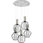 Homelighting SE21-NM-4-5BL-GR12 ADEPT FLEX Nickel Matt Pendant Black Metal Grid+ - (77-8921)