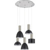 Homelighting SE21-NM-4-5BL-MS123 ADEPT FLEX Nickel Matt Pendant Black Metal Shade+ - (77-8926)