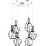 Homelighting SE21-NM-4-BL6-GR12 ADEPT FLEX Nickel Matt Pendant Black Metal Grid+ - (77-8923)