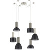 Homelighting SE21-NM-4-BL6-MS12 ADEPT FLEX Nickel Matt Pendant Black Metal Shade+ - (77-8928)
