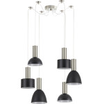 Homelighting SE21-NM-4-BL6-MS12 ADEPT FLEX Nickel Matt Pendant Black Metal Shade+ - (77-8928)