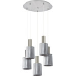 Homelighting SE21-NM-4-GL1-5NM ADEPT TUBE Nickel Matt Pendant Smoked Glass+ - (77-8397)