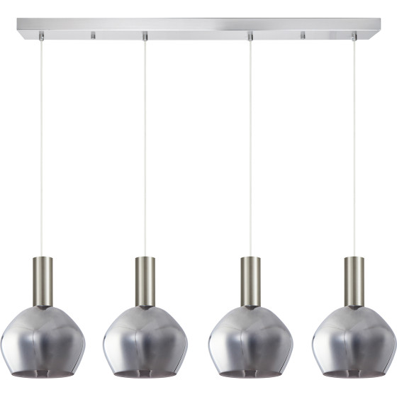 Homelighting SE21-NM-4-GL2-4NM ADEPT TUBE Nickel Matt Pendant Smoked Glass+ - (77-8405)