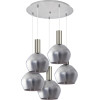 Homelighting SE21-NM-4-GL2-5NM ADEPT TUBE Nickel Matt Pendant Smoked Glass+ - (77-8404)