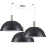 Homelighting SE21-NM-4-NM3-MS50 ADEPT TUBE Nickel Matt Pendant Black Metal Shade+ - (77-8412)