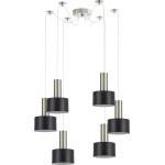 Homelighting SE21-NM-4-NM6-MS1 ADEPT TUBE Nickel Matt Pendant Black Metal Shade+ - (77-8450)