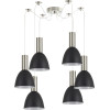 Homelighting SE21-NM-4-NM6-MS2 ADEPT TUBE Nickel Matt Pendant Black Metal Shade+ - (77-8457)