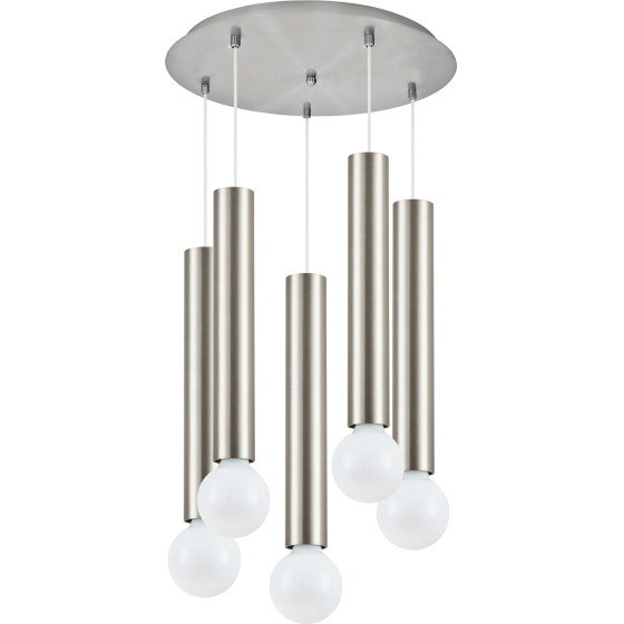 Homelighting SE21-NM-5-5NM ADEPT TUBE NICKEL MAT Nickel Matt Pendant+ - (77-8663)