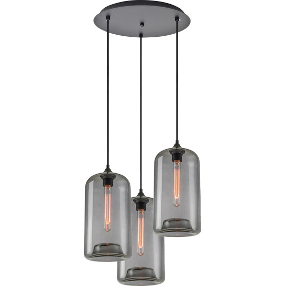 Homelighting SE21-SM-19-30-3BL+ FEINT Smoked Glass Pendant+ - (77-8783)