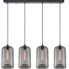 Homelighting SE21-SM-19-30-4BL+ FEINT Smoked Glass Pendant+ - (77-8784)