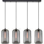 Homelighting SE21-SM-19-30-4BL+ FEINT Smoked Glass Pendant+ - (77-8784)