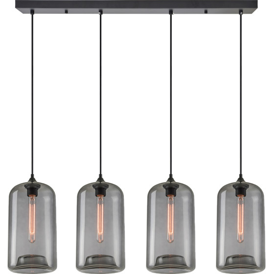 Homelighting SE21-SM-19-30-4BL+ FEINT Smoked Glass Pendant+ - (77-8784)