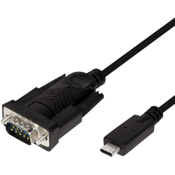 Powertech ������� USB-C �� �������� RS-232 1.8m, ����� - (CAB-UC061)