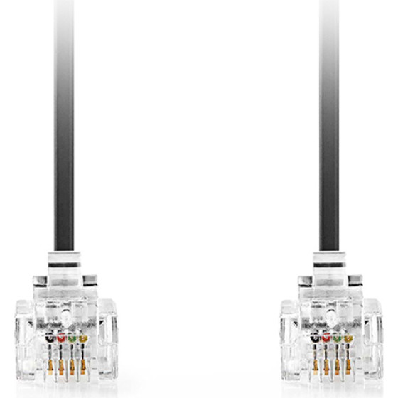 Nedis TCGL90200BK20 Telecom Cable RJ11 Male - RJ11 Male 2.00m BLACK