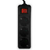 Lamtech Power Strip With Switch 3 Outlets Black 3M - (LAM113270)