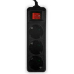 Lamtech Power Strip With Switch 3 Outlets Black 3M - (LAM113270)