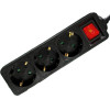 Lamtech Power Strip With Switch 3 Outlets Black 3M - (LAM113270)