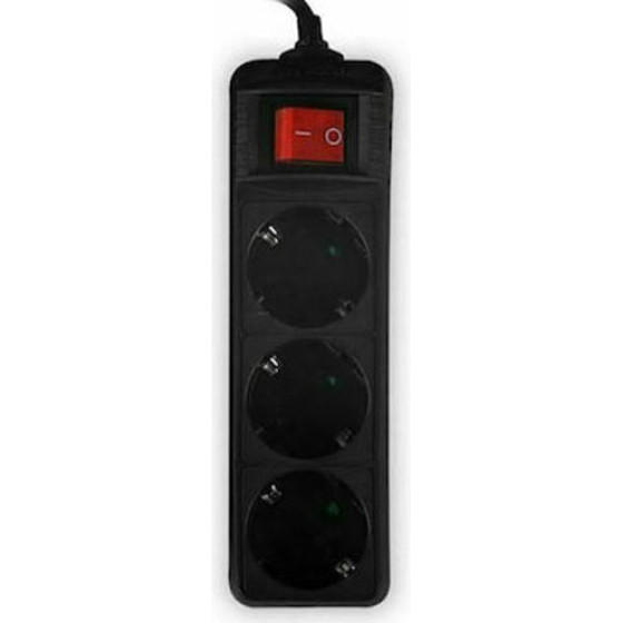 Lamtech Power Strip With Switch 3 Outlets Black 3M - (LAM113270)