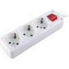 Lamtech Power Strip With Switch 3 Outlets White 3M - (LAM113287)