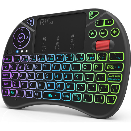RIITEK �������� ������������ Mini X8 �� touchpad, Rgb backlit, 2.4GHz - (RT-MINIX8)