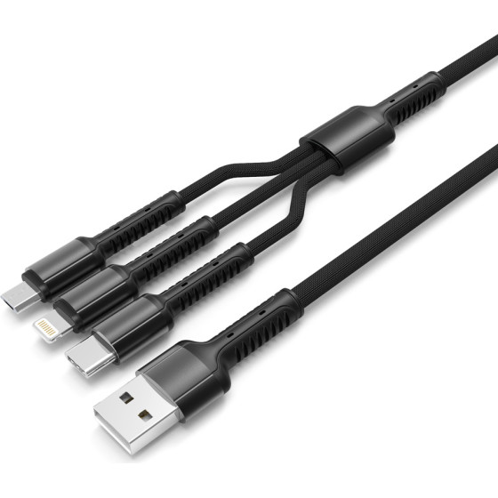 Ldnio ������� Usb �� USB-C/Lightning/Micro Usb LC93, 3.4A, 1.2m, ����