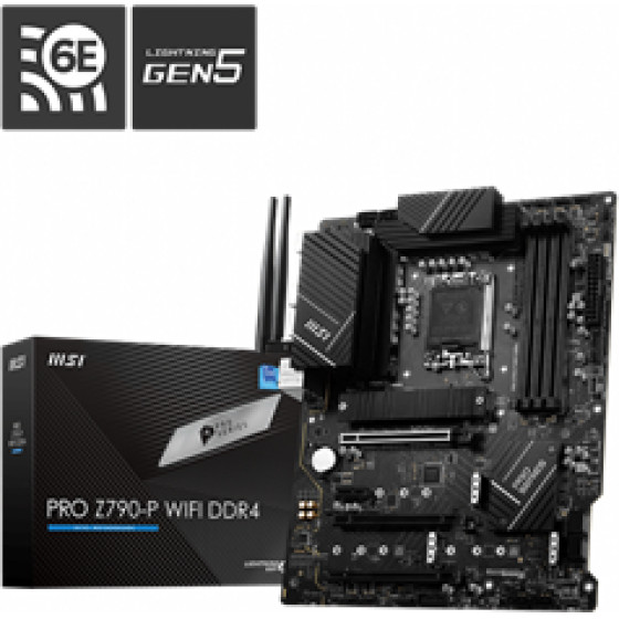 MSI Mb Pro Z790-P Wifi DDR4, Socket Intel LGA1700 13th/12th GEN, Cs Intel Z790, 4 Dimm Sockets DDR4, DP/HDMI, Lan Intel 2.5G, WIFI, ATX, 3YW. - (911-7E06-003)