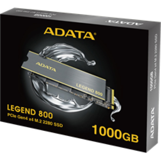 Adata Ssd M.2 Nvme PCI-E 1TB Legend 800 M.2 2280, Nvme PCI-E GEN4x4, Read 3500MB/s, Write 2200MB/s, 3YW. - (ALEG-800-1000GCS)