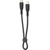 XO NB-Q248A Suluo Series Portable Silicone Type-c To Lightning 27W L=25cm Strip Cable Black - (XO NB-Q248A Black)