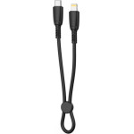 XO NB-Q248A Suluo Series Portable Silicone Type-c To Lightning 27W L=25cm Strip Cable Black - (XO NB-Q248A Black)