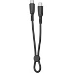 XO NB-Q248B Suluo Series Portable Silicone Type-c To Type-C 60W L=25cm Strip Cable Black - (XO NB-Q248B Black)