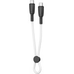 XO NB-Q248B Suluo Series Portable Silicone Type-c To Type-C 60W L=25cm Strip Cable White - (XO NB-Q248B White)