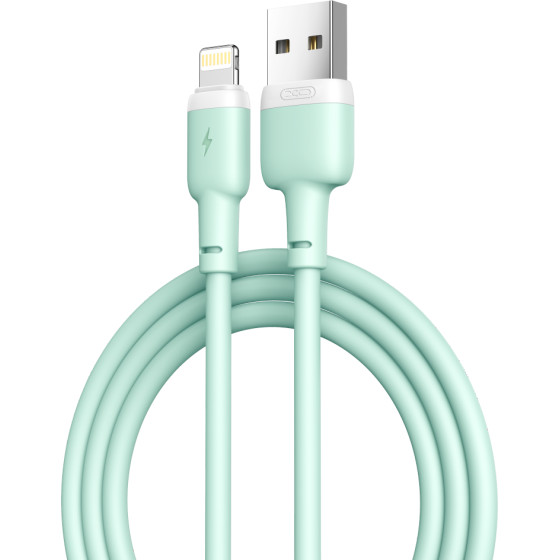 XO NB208 Liquid Silicone Data Lightning Cable Green - (NB208 Lighting Green)