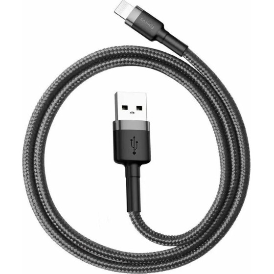 Baseus Cafule Usb Lightning Cable 2.4A 0.5m Gray+Black - (CALKLF-AG1)