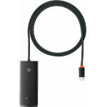 Baseus Lite Series Hub 4in1 USB-C To 4x Usb 3.0 + USB-C, 1m Black - (WKQX030401)