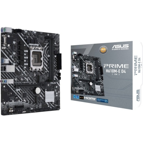 Asus Motherboard Prime H610M-E D4-CSM, 1700, DDR4, Matx - (90MB19N0-M0EAYC)