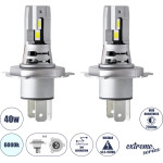 GloboStar 7S H4 Kit ������� �������� ����������� & ������������ 3rd Generation Can-Bus Extreme Series Led 7035 Smd 40W 7200lm Dc 13.5-15V ��������� IP68 ����� ����� 6000K - (85648)