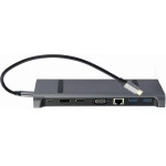 Cablexpert Usb TYPE-C 9IN1 MULTI-Port Adapter (HUB3.0+HDMI+DISPLAYPORT+VGA+PD+LAN+Stereo AUDIO) - (A-CM-COMBO9-02)