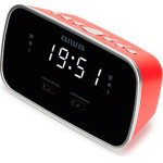 AIWA Dual Alarm Clock Radio With 2 Charging Usb Ports Red - (CRU-19RD)