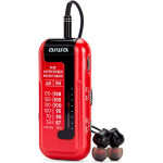AIWA Mini Pocket Radio With Earphones Red - (R-22RD)