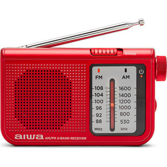 AIWA Pocket AM/Fm Radio With Dual Analog Tuner Red - (RS-55/RD)
