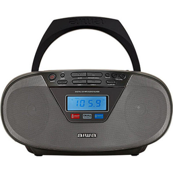 AIWA Portable AC/Dc Stereo CD/MP3/FM-PLL/Bt Player Black - (BBTU-400BK)