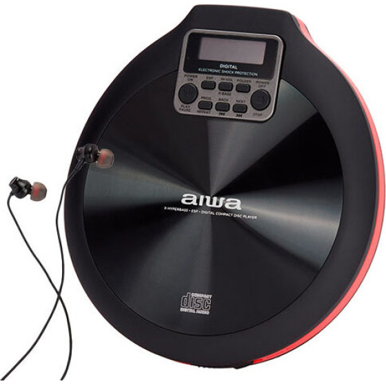 AIWA Portable Cd Player With Earphones Red - (PCD-810RD)